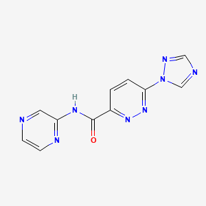 molecular formula C11H8N8O B2960407 N-(吡嗪-2-基)-6-(1H-1,2,4-三唑-1-基)哒嗪-3-甲酰胺 CAS No. 1448050-18-7