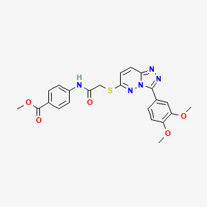 molecular formula C23H21N5O5S B2960411 Methyl 4-(2-((3-(3,4-dimethoxyphenyl)-[1,2,4]triazolo[4,3-b]pyridazin-6-yl)thio)acetamido)benzoate CAS No. 852437-65-1