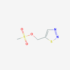 molecular formula C4H6N2O3S2 B2960416 (1,2,3-Thiadiazol-5-YL)methyl methanesulfonate CAS No. 120277-38-5