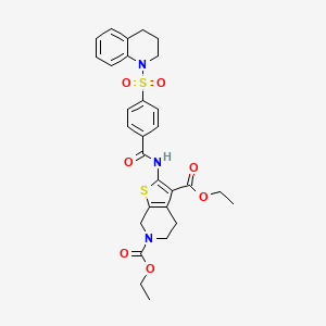 3,6-diethyl 2-[4-(1,2,3,4-tetrahydroquinoline-1-sulfonyl)benzamido]-4H,5H,6H,7H-thieno[2,3-c]pyridine-3,6-dicarboxylate