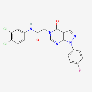 molecular formula C19H12Cl2FN5O2 B2960426 N-(3,4-dichlorophenyl)-2-(1-(4-fluorophenyl)-4-oxo-1H-pyrazolo[3,4-d]pyrimidin-5(4H)-yl)acetamide CAS No. 852450-45-4