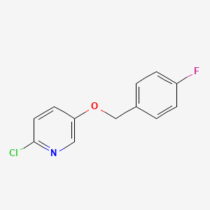 molecular formula C12H9ClFNO B2960428 2-Chloro-5-((4-fluorobenzyl)oxy)pyridine CAS No. 1542425-20-6