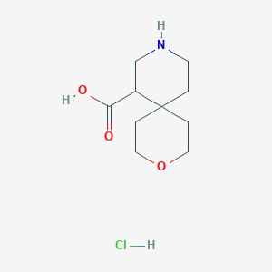 molecular formula C10H18ClNO3 B2960436 3-氧杂-9-氮杂螺[5.5]十一烷-11-甲酸；盐酸盐 CAS No. 2253629-45-5