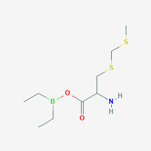 molecular formula C9H20BNO2S2 B296044 2-[(Diethylboryl)oxy]-1-({[(methylsulfanyl)methyl]sulfanyl}methyl)-2-oxoethylamine 