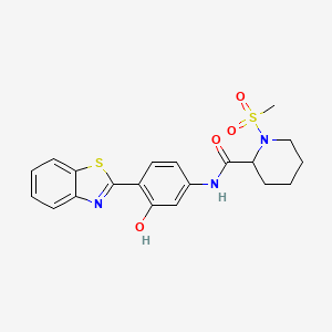 molecular formula C20H21N3O4S2 B2960455 N-(4-(苯并[d]噻唑-2-基)-3-羟基苯基)-1-(甲磺酰基)哌啶-2-甲酰胺 CAS No. 1214674-20-0