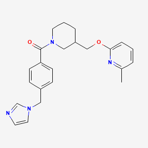 molecular formula C23H26N4O2 B2960460 [4-(Imidazol-1-ylmethyl)phenyl]-[3-[(6-methylpyridin-2-yl)oxymethyl]piperidin-1-yl]methanone CAS No. 2379974-84-0
