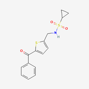 molecular formula C15H15NO3S2 B2960462 N-((5-benzoylthiophen-2-yl)methyl)cyclopropanesulfonamide CAS No. 1797078-55-7