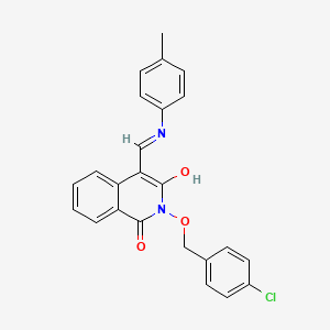 molecular formula C24H19ClN2O3 B2960470 2-[(4-chlorobenzyl)oxy]-4-(4-toluidinomethylene)-1,3(2H,4H)-isoquinolinedione CAS No. 338419-55-9