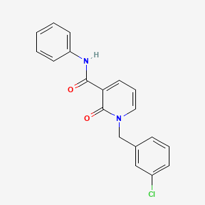 molecular formula C19H15ClN2O2 B2960474 1-[(3-chlorophenyl)methyl]-2-oxo-N-phenylpyridine-3-carboxamide CAS No. 338754-82-8