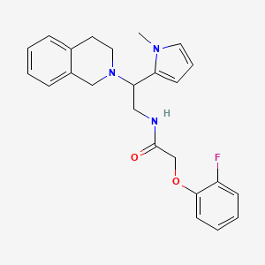 molecular formula C24H26FN3O2 B2960479 2-(2-fluorophenoxy)-N-[2-(1-methyl-1H-pyrrol-2-yl)-2-(1,2,3,4-tetrahydroisoquinolin-2-yl)ethyl]acetamide CAS No. 1049362-81-3