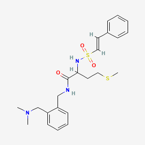N-[[2-[(Dimethylamino)methyl]phenyl]methyl]-4-methylsulfanyl-2-[[(E)-2-phenylethenyl]sulfonylamino]butanamide