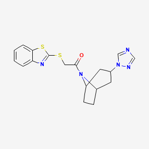 1-((1R,5S)-3-(1H-1,2,4-triazol-1-yl)-8-azabicyclo[3.2.1]octan-8-yl)-2-(benzo[d]thiazol-2-ylthio)ethan-1-one