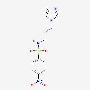 molecular formula C12H14N4O4S B2960543 (3-Imidazolylpropyl)[(4-nitrophenyl)sulfonyl]amine CAS No. 321717-76-4