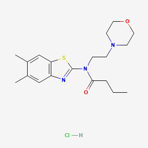 molecular formula C19H28ClN3O2S B2960552 N-(5,6-dimethylbenzo[d]thiazol-2-yl)-N-(2-morpholinoethyl)butyramide hydrochloride CAS No. 1177132-37-4