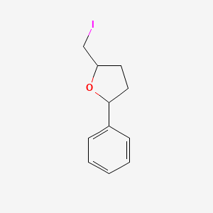 molecular formula C11H13IO B2960554 2-(Iodomethyl)-5-phenyloxolane CAS No. 36842-33-8