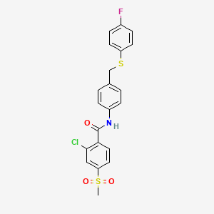 2-chloro-N-(4-{[(4-fluorophenyl)sulfanyl]methyl}phenyl)-4-(methylsulfonyl)benzenecarboxamide