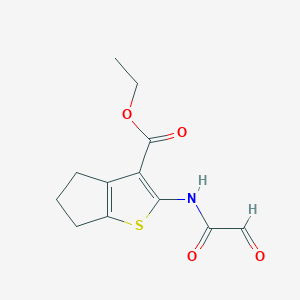 molecular formula C12H13NO4S B2960562 ethyl 2-(oxaldehydoylamino)-5,6-dihydro-4H-cyclopenta[b]thiophene-3-carboxylate CAS No. 326611-35-2