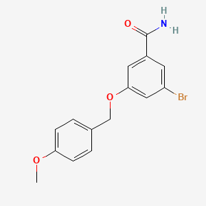 molecular formula C15H14BrNO3 B2960571 3-BRomo-5-[(4-methoxyphenyl)methoxy]benzamide CAS No. 2288708-76-7