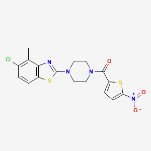 molecular formula C17H15ClN4O3S2 B2960572 (4-(5-氯-4-甲基苯并[d]噻唑-2-基)哌嗪-1-基)(5-硝基噻吩-2-基)甲酮 CAS No. 886918-45-2