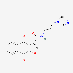 molecular formula C20H17N3O4 B2960583 N-(3-imidazol-1-ylpropyl)-2-methyl-4,9-dioxobenzo[f][1]benzofuran-3-carboxamide CAS No. 690641-03-3