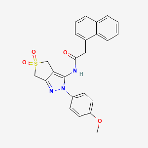 molecular formula C24H21N3O4S B2960585 N-(2-(4-methoxyphenyl)-5,5-dioxido-4,6-dihydro-2H-thieno[3,4-c]pyrazol-3-yl)-2-(naphthalen-1-yl)acetamide CAS No. 681267-04-9