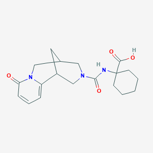 molecular formula C19H25N3O4 B2960591 1-{[(8-oxo-1,5,6,8-tetrahydro-2H-1,5-methanopyrido[1,2-a][1,5]diazocin-3(4H)-yl)carbonyl]amino}cyclohexanecarboxylic acid CAS No. 1638737-93-5