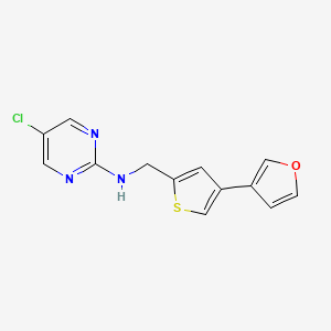 molecular formula C13H10ClN3OS B2960592 5-Chloro-N-[[4-(furan-3-yl)thiophen-2-yl]methyl]pyrimidin-2-amine CAS No. 2380180-09-4