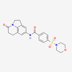 molecular formula C22H23N3O5S B2960597 4-(morpholinosulfonyl)-N-(4-oxo-2,4,5,6-tetrahydro-1H-pyrrolo[3,2,1-ij]quinolin-8-yl)benzamide CAS No. 1209884-80-9