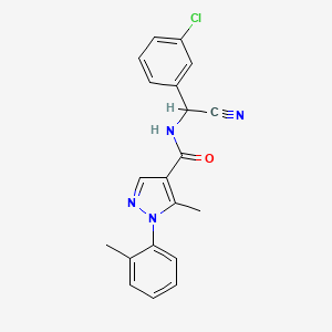 molecular formula C20H17ClN4O B2960604 N-[(3-chlorophenyl)(cyano)methyl]-5-methyl-1-(2-methylphenyl)-1H-pyrazole-4-carboxamide CAS No. 1808666-58-1