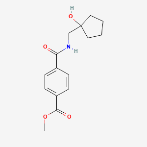 molecular formula C15H19NO4 B2960605 Methyl 4-(((1-hydroxycyclopentyl)methyl)carbamoyl)benzoate CAS No. 1219911-78-0
