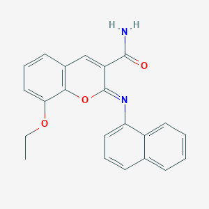 molecular formula C22H18N2O3 B2960606 8-Ethoxy-2-naphthalen-1-yliminochromene-3-carboxamide CAS No. 329690-12-2