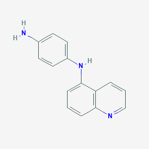 molecular formula C15H13N3 B2960612 4-N-quinolin-5-ylbenzene-1,4-diamine CAS No. 1152559-86-8