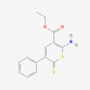 molecular formula C14H13NO2S2 B296064 ethyl 2-imino-5-phenyl-6-sulfanyl-2H-thiopyran-3-carboxylate 