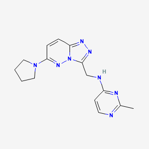 molecular formula C15H18N8 B2960652 2-methyl-N-{[6-(pyrrolidin-1-yl)-[1,2,4]triazolo[4,3-b]pyridazin-3-yl]methyl}pyrimidin-4-amine CAS No. 2034538-97-9