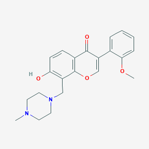 molecular formula C22H24N2O4 B2960665 7-羟基-3-(2-甲氧基苯基)-8-[(4-甲基哌嗪-1-基)甲基]-4H-色满-4-酮 CAS No. 303121-36-0