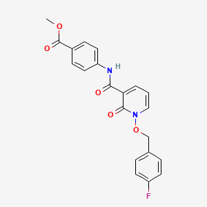 molecular formula C21H17FN2O5 B2960667 4-[[1-[(4-氟苯基)甲氧基]-2-氧代吡啶-3-羰基]氨基]苯甲酸甲酯 CAS No. 868678-26-6