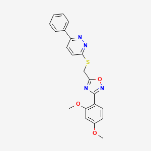 molecular formula C21H18N4O3S B2960670 3-({[3-(2,4-二甲氧基苯基)-1,2,4-恶二唑-5-基]甲基}硫代)-6-苯基吡啶嗪 CAS No. 1111419-02-3