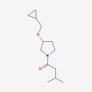 molecular formula C13H23NO2 B2960677 1-(3-(Cyclopropylmethoxy)pyrrolidin-1-yl)-3-methylbutan-1-one CAS No. 2034307-55-4
