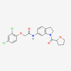 molecular formula C21H20Cl2N2O4 B2960679 2-(2,4-dichlorophenoxy)-N-(1-(tetrahydrofuran-2-carbonyl)indolin-6-yl)acetamide CAS No. 1040657-80-4