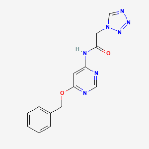 molecular formula C14H13N7O2 B2960688 N-(6-(苯甲氧基)嘧啶-4-基)-2-(1H-四唑-1-基)乙酰胺 CAS No. 1396768-28-7