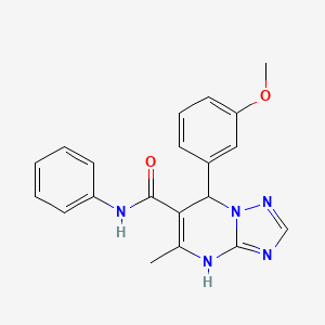 molecular formula C20H19N5O2 B2960698 7-(3-methoxyphenyl)-5-methyl-N-phenyl-4,7-dihydro[1,2,4]triazolo[1,5-a]pyrimidine-6-carboxamide CAS No. 537002-16-7
