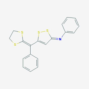 molecular formula C19H15NS4 B296070 N-{5-[1,3-dithiolan-2-ylidene(phenyl)methyl]-3H-1,2-dithiol-3-ylidene}-N-phenylamine 
