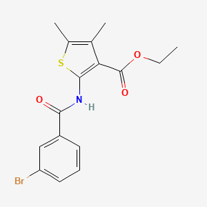 molecular formula C16H16BrNO3S B2960700 2-(3-溴苯甲酰胺基)-4,5-二甲基-3-噻吩甲酸乙酯 CAS No. 293764-66-6