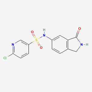 molecular formula C13H10ClN3O3S B2960702 6-chloro-N-(3-oxo-2,3-dihydro-1H-isoindol-5-yl)pyridine-3-sulfonamide CAS No. 1394786-51-6
