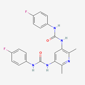 molecular formula C21H19F2N5O2 B2960704 1-(4-Fluorophenyl)-3-[5-[(4-fluorophenyl)carbamoylamino]-2,6-dimethylpyridin-3-yl]urea CAS No. 622789-54-2