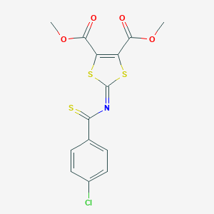 molecular formula C14H10ClNO4S3 B296071 Dimethyl 2-[(4-chlorobenzothioyl)imino]-1,3-dithiole-4,5-dicarboxylate 