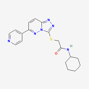 molecular formula C18H20N6OS B2960713 N-cyclohexyl-2-[(6-pyridin-4-yl[1,2,4]triazolo[4,3-b]pyridazin-3-yl)thio]acetamide CAS No. 894059-63-3