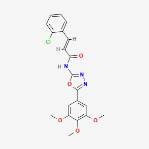 molecular formula C20H18ClN3O5 B2960717 (E)-3-(2-氯苯基)-N-(5-(3,4,5-三甲氧基苯基)-1,3,4-恶二唑-2-基)丙烯酰胺 CAS No. 891119-75-8