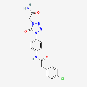 molecular formula C17H15ClN6O3 B2960719 N-(4-(4-(2-amino-2-oxoethyl)-5-oxo-4,5-dihydro-1H-tetrazol-1-yl)phenyl)-2-(4-chlorophenyl)acetamide CAS No. 1396847-35-0