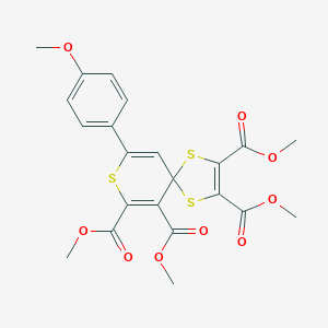 molecular formula C22H20O9S3 B296072 Tetramethyl 9-(4-methoxyphenyl)-1,4,8-trithiaspiro[4.5]deca-2,6,9-triene-2,3,6,7-tetracarboxylate 